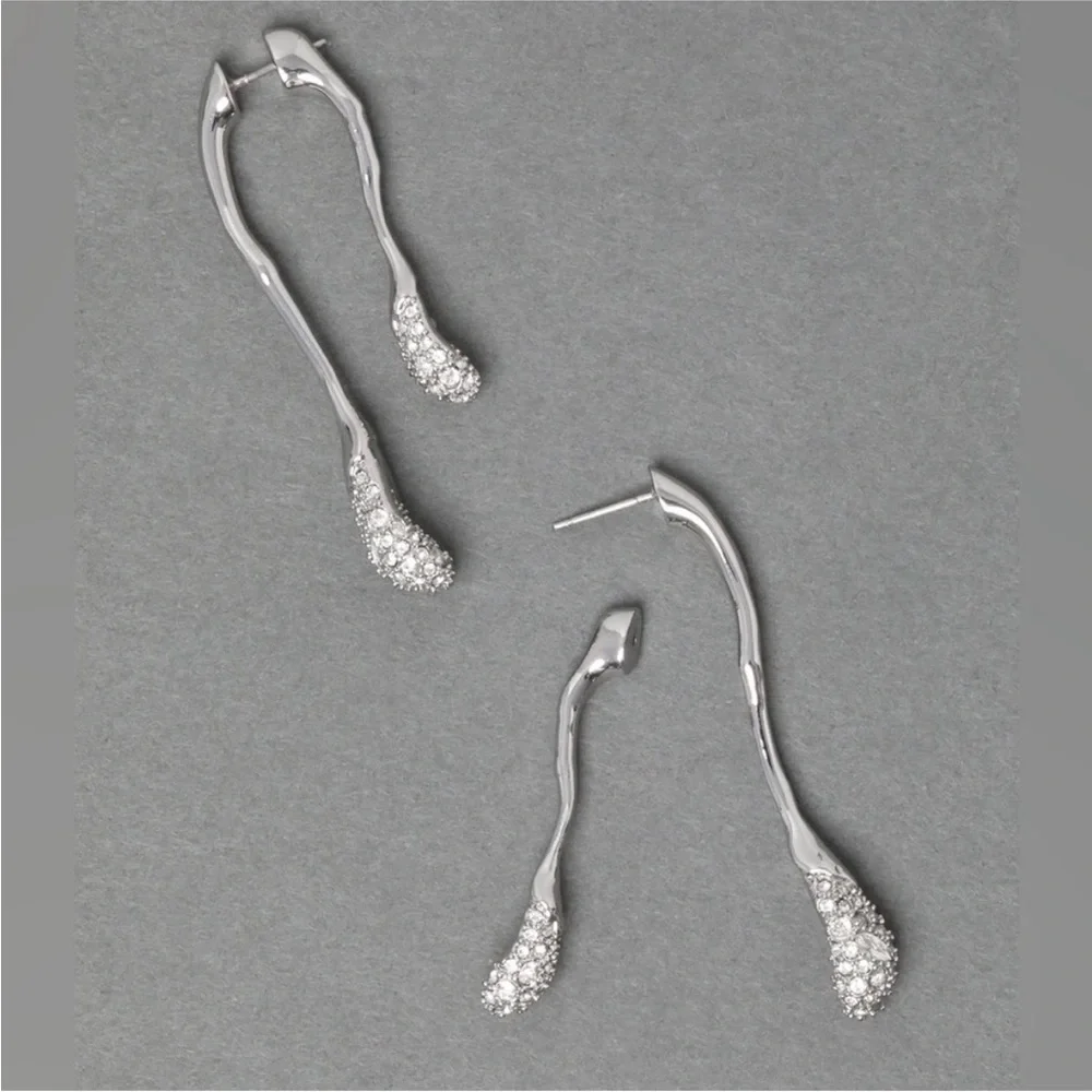 ALEXIS BITTAR • Solanales Crystal Front Back Double Drop Earrings - Silver - Picture 11 of 14